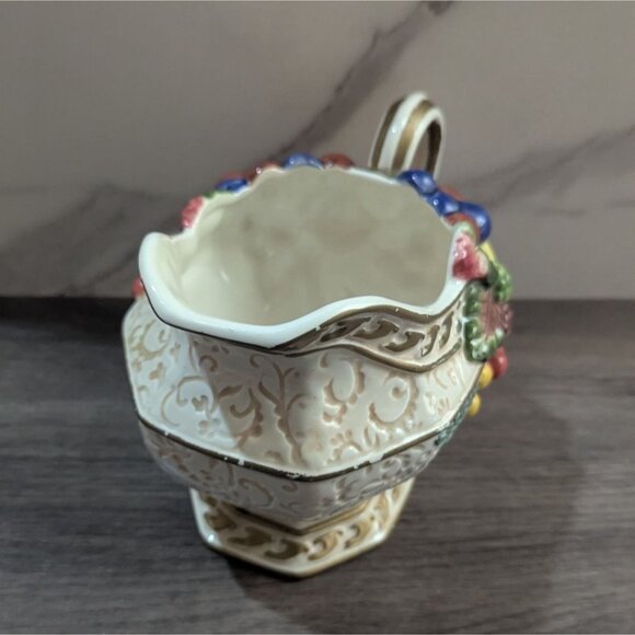 Fitz & Floyd Classics Handcrafted Creamer Pitcher Gravy Boat Fruit Basket Cerami - Picture 4 of 10
